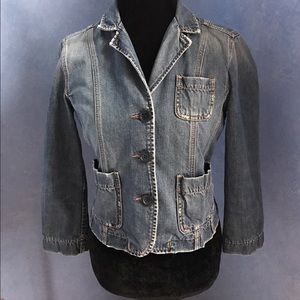 A&F Abercrombie & Fitch Vintage Jean Coat Denim Jacket Button Size M Juniors
